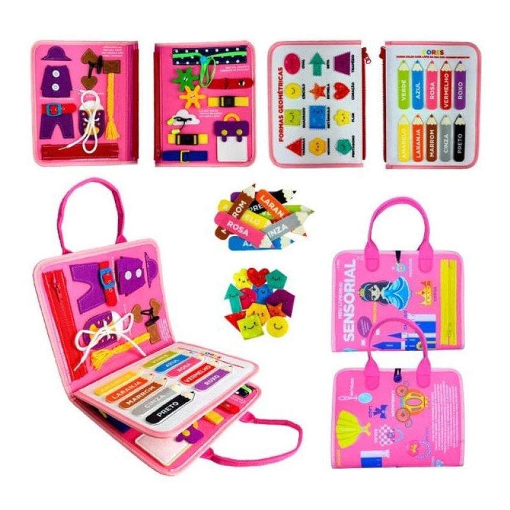 Livro Educativo Montessori: Meu Livrinho Sensorial Maleta Educativa - Princesas