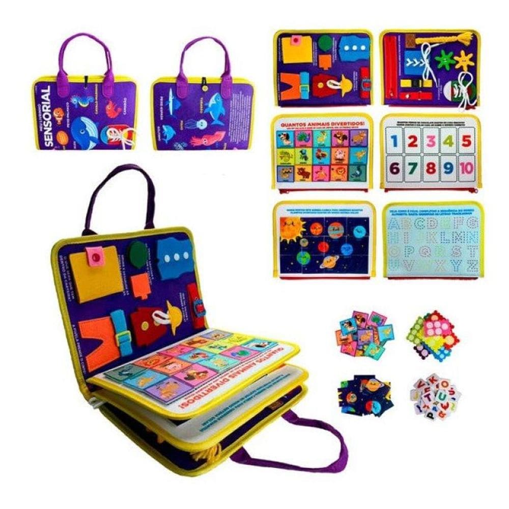 Livro Educativo Montessori: Meu Livrinho Sensorial Maleta Educativa - Fundo Do Mar