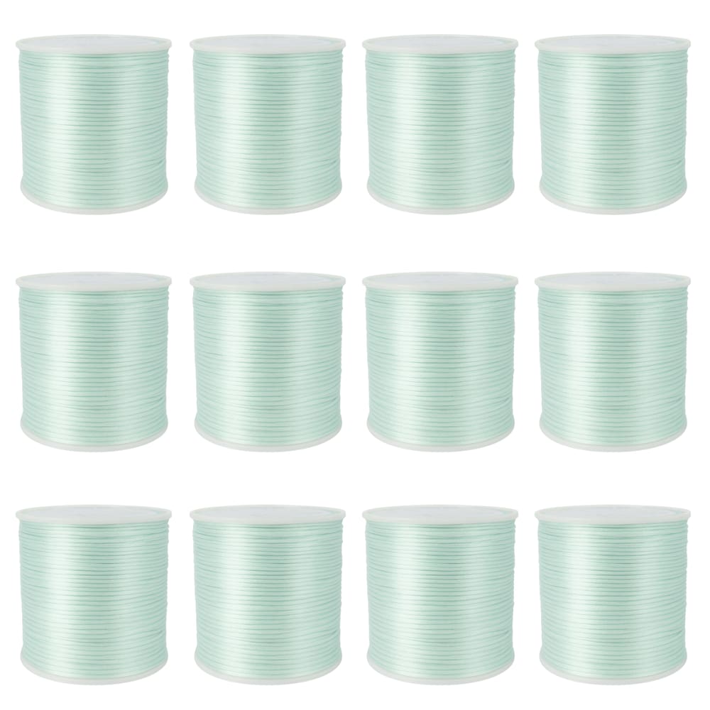 Kit Com 12 Cetim Rabo de Rato 1mm Rolo com 100 m Azul Bebê