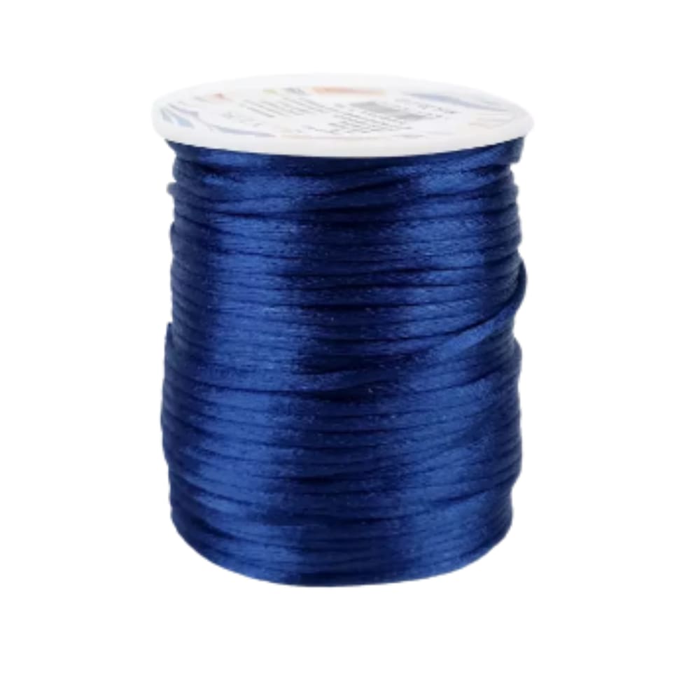 Cordão Acetinado Rabo de Rato 2mm Rolo com 50 m Azul Marinho