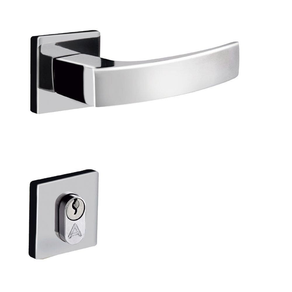 Fechadura Entrada Roseta 7cm Cromado Quadratta Curva Aliança