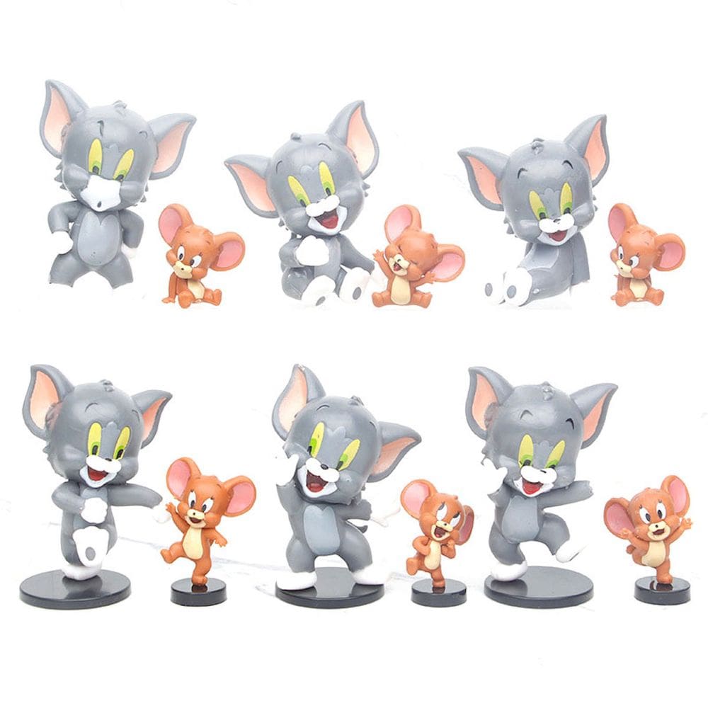 Boneco de brinquedo Tom e Jerrys Jerrys Anime 12 unidades/lote colecionáveis