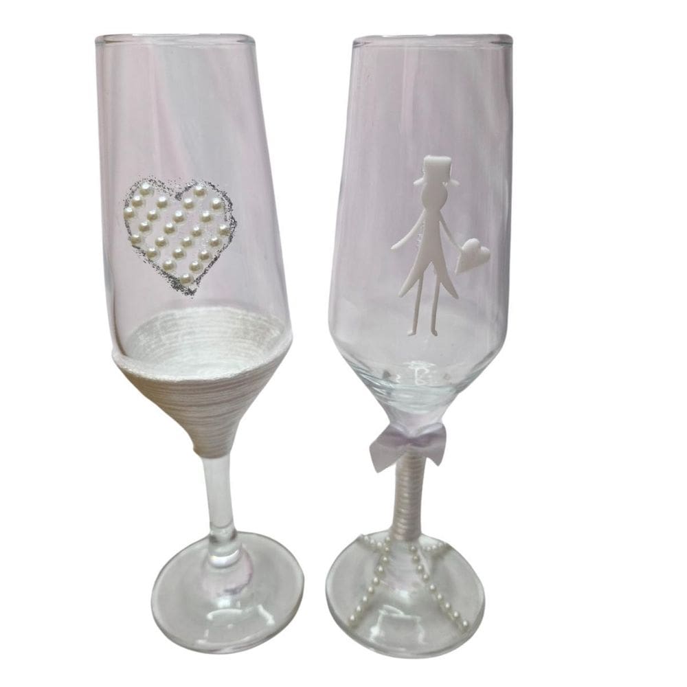2 Taças Vidro Casal Presente Noivos Amor Casamento
