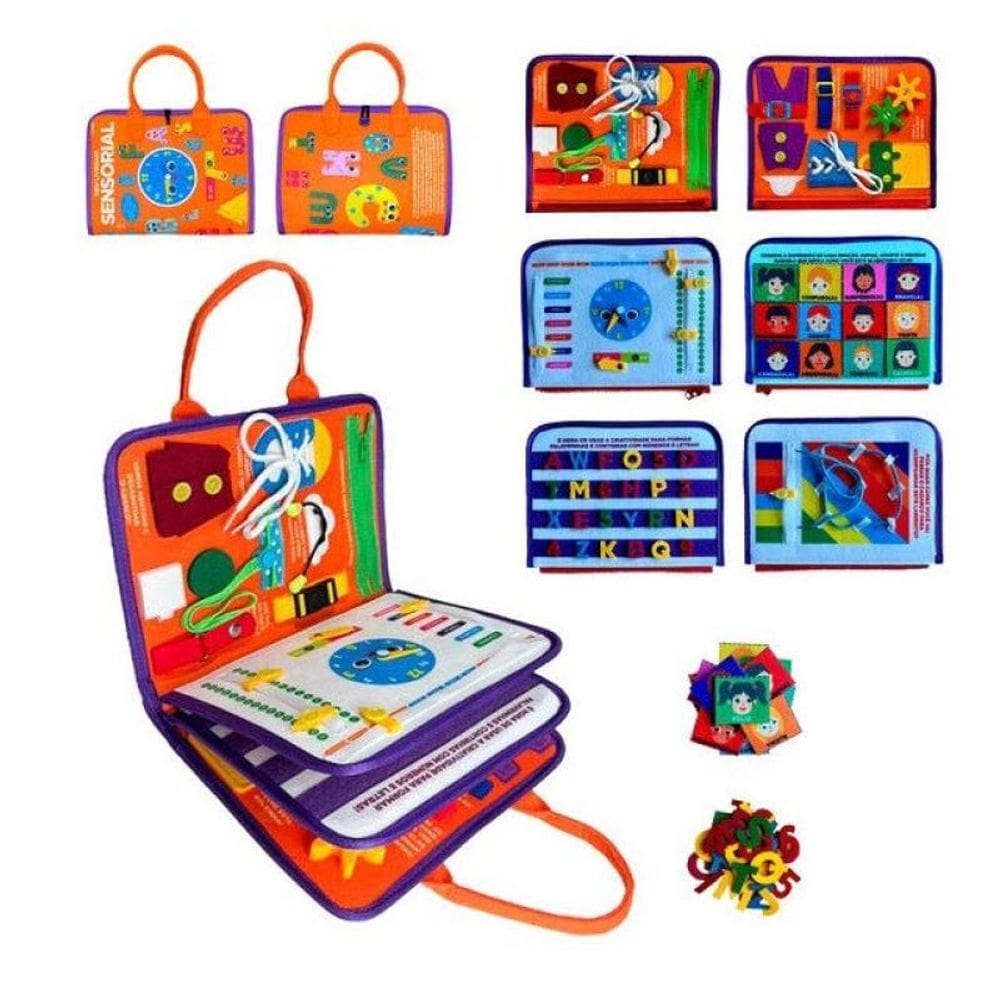 Livro Educativo Montessori: Meu Livrinho Sensorial Maleta Educativa - Abc