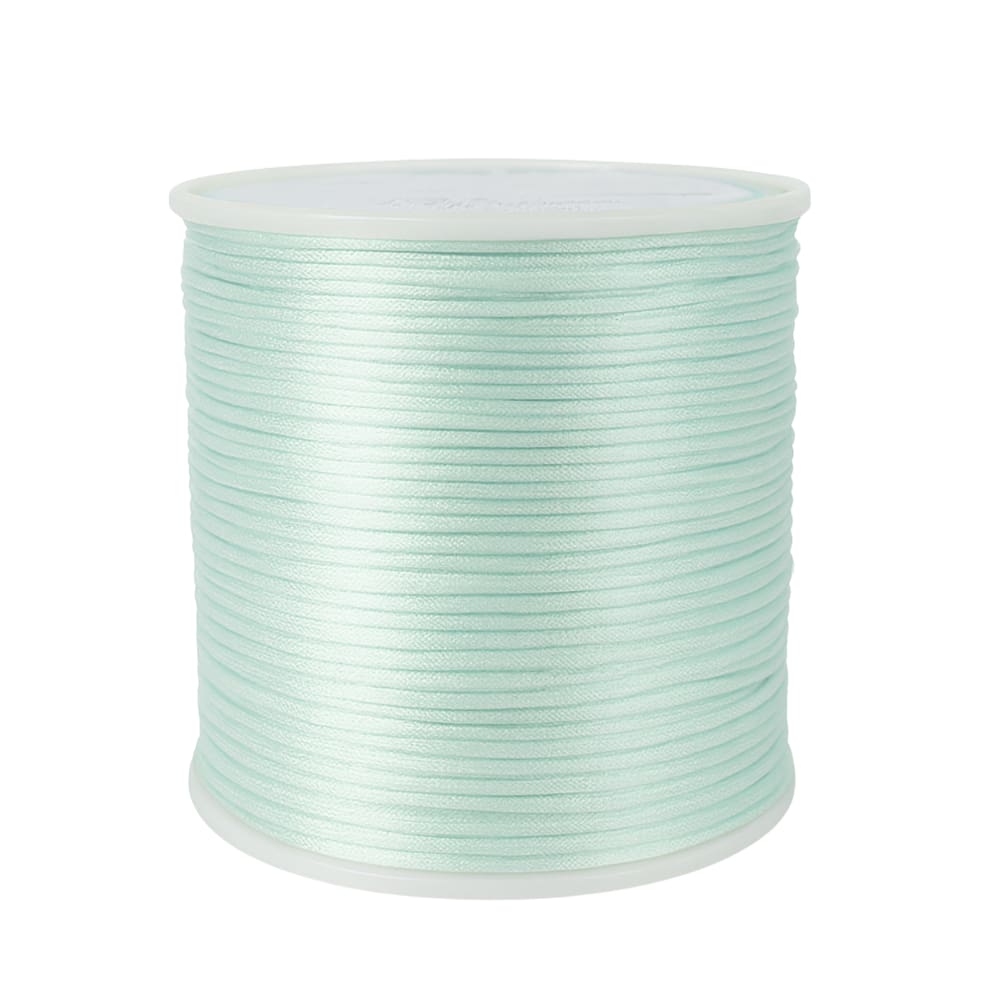 Cordão Acetinado Rabo de Rato 1mm Rolo com 100m Azul Bebê