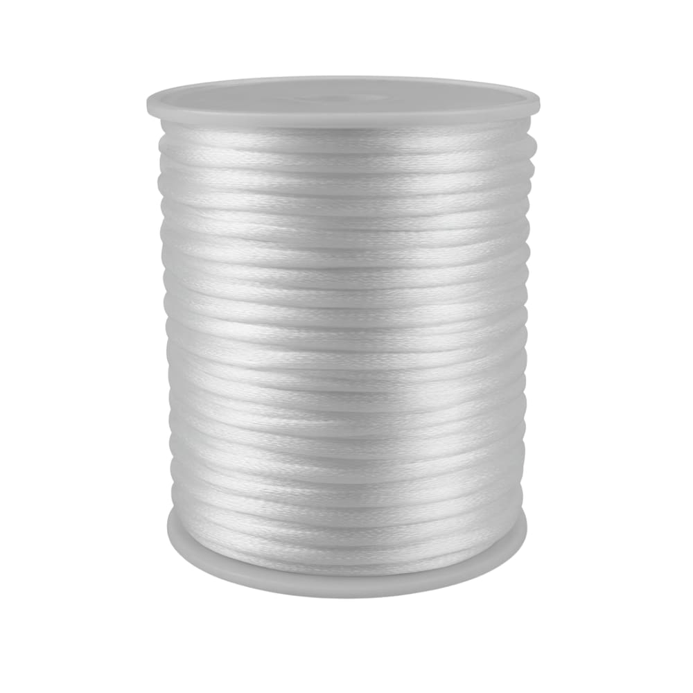 Cordão Acetinado Rabo de Rato 2mm Rolo com 50 m Branco