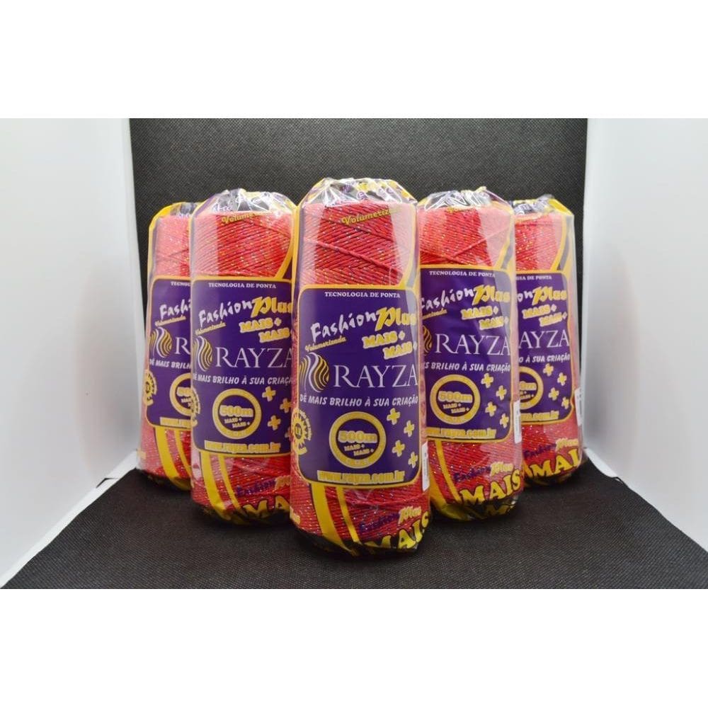 Linha Rayza Fashion Plus Multi Grossa 263-Vermelha Multicor