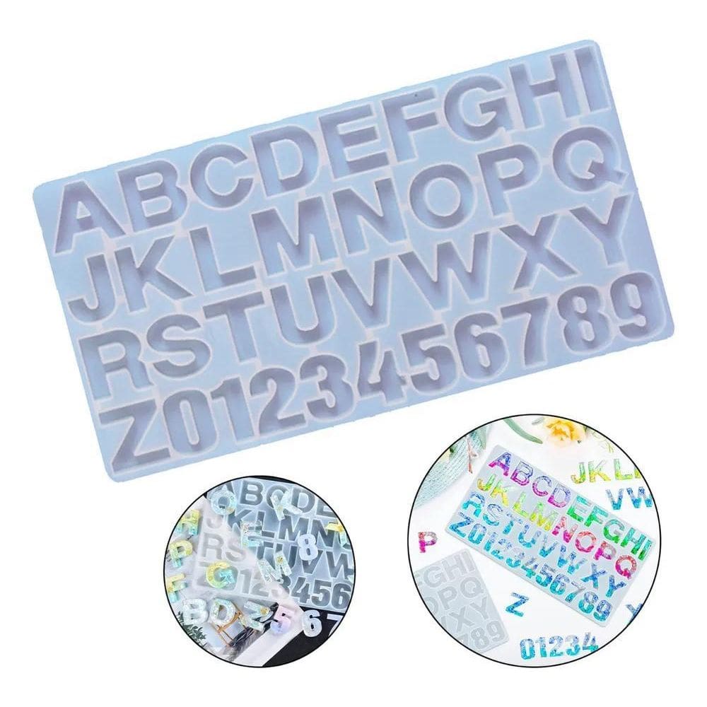 2X Molde De Silicone Alfabeto Grande Brilhante