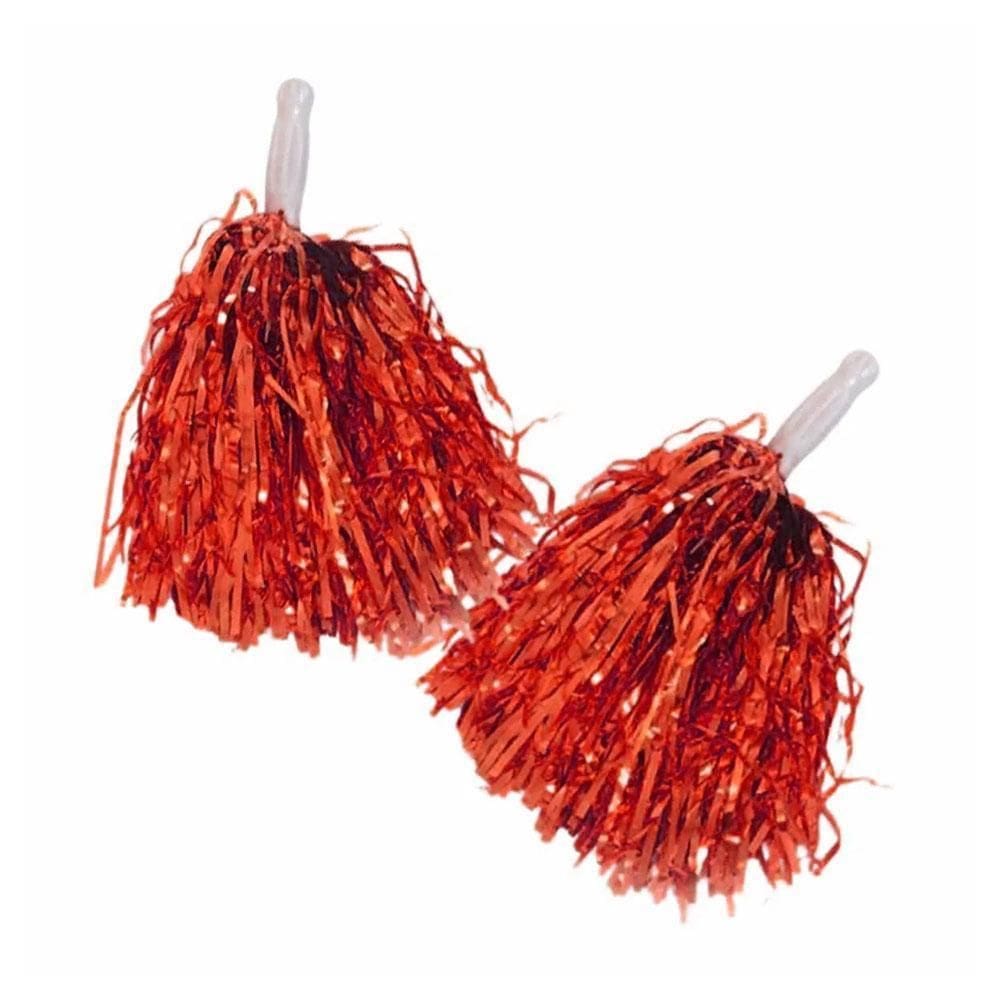 Pompom Líder De Torcida Metalizado Mini 2Und 30Cm Vermelho