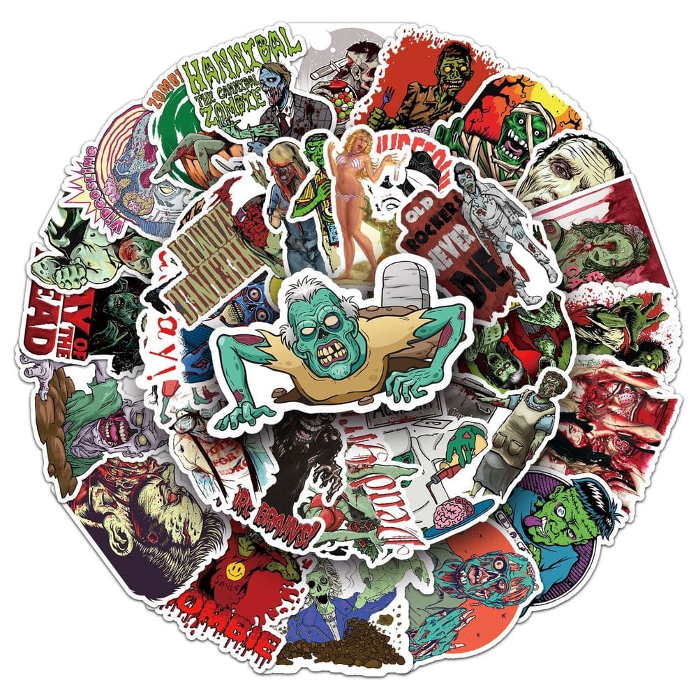 Pacote de adesivos Zombie Horror Thriller Anime Waterproof 51 unidades