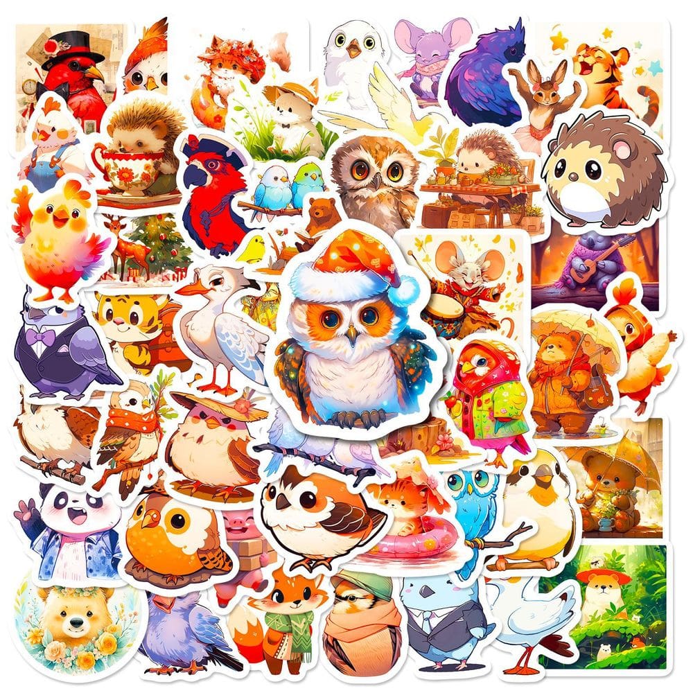 Pacote de adesivos Cute Owl Bear Fairys Tales Anime Waterproof
