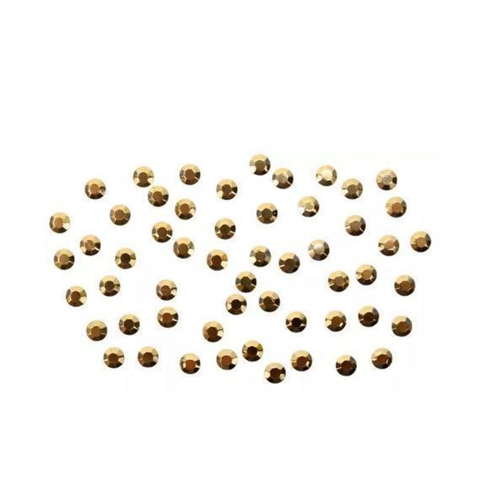 Strass De Metal Sextavado Hotfix 4Mm 1000Un Ouro Claro