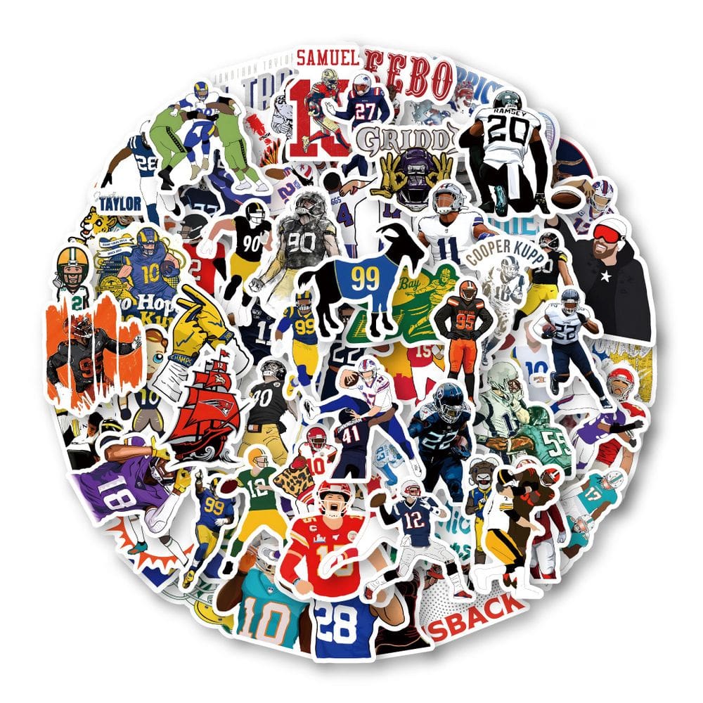 Pacote de adesivos Team Players Sports Anime, vinil impermeável, 100 unidades