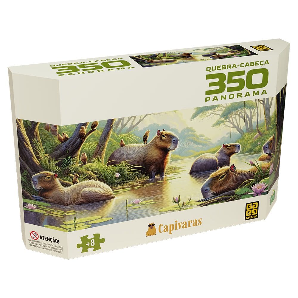 Quebra Cabeça Panorama Capivaras - 350 Peças - Grow
