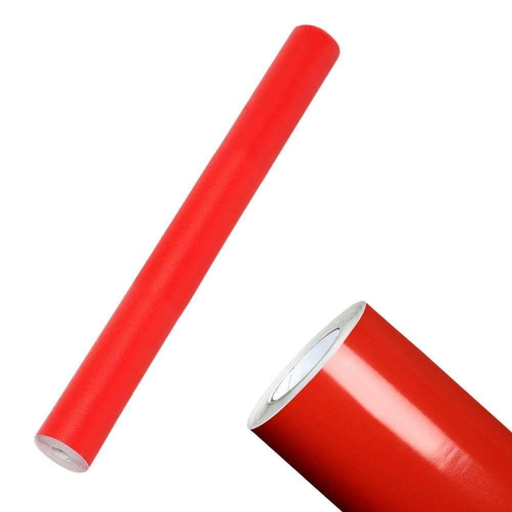 Kit 10 Rolos Papel Adesivo Contact Vermelho 45Cm X 10 Metros