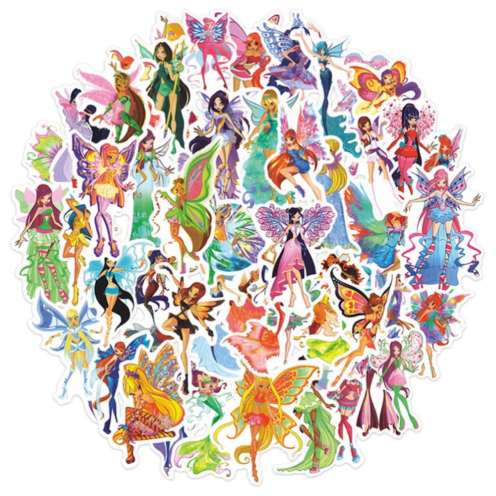 Adesivos Flower Fairy Girl Anime, vinil impermeável, 50 unidades