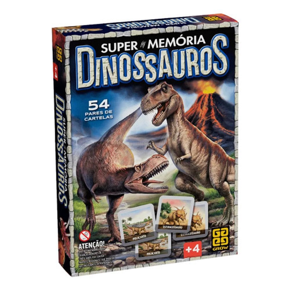 Super Memória Dinossauros - 54 Pares - Grow