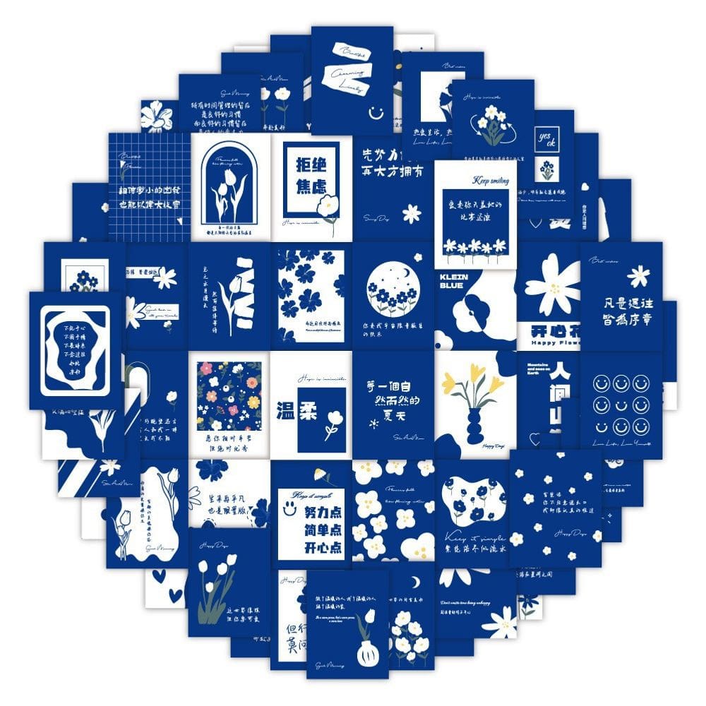 Adesivos Blues Healings, vinil impermeável, anime, 60 unidades