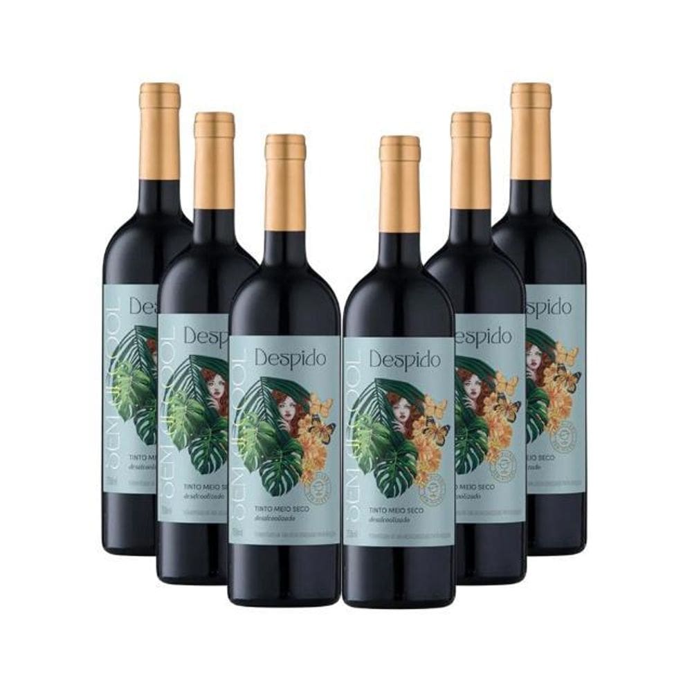 Combo De Vinhos Sem Álcool Tinto Meio Seco Bordô Despido