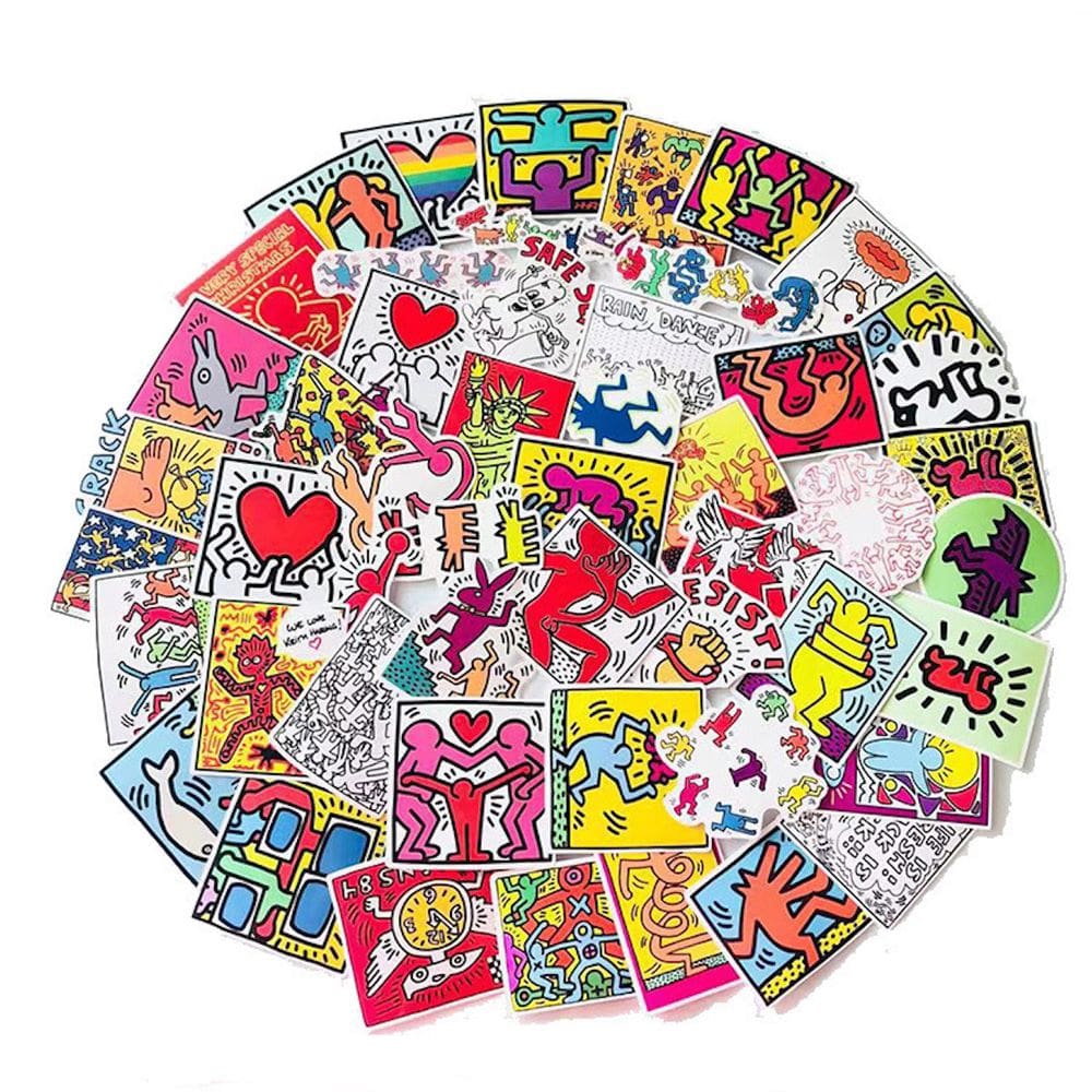 Adesivos Keith Haringes Anime Waterproof Vinyl S (50 unidades)