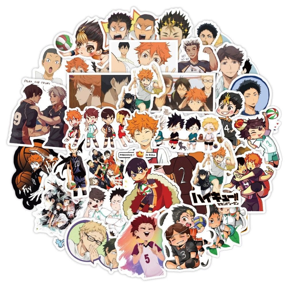 Pacote de adesivos Haikyuus Hinatas Shoyos Anime 102 unidades à prova d`água