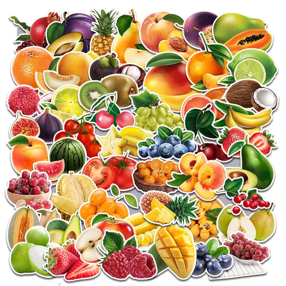 Pacote de adesivos Fruit Children`s Cognitive Learning 50 unidades