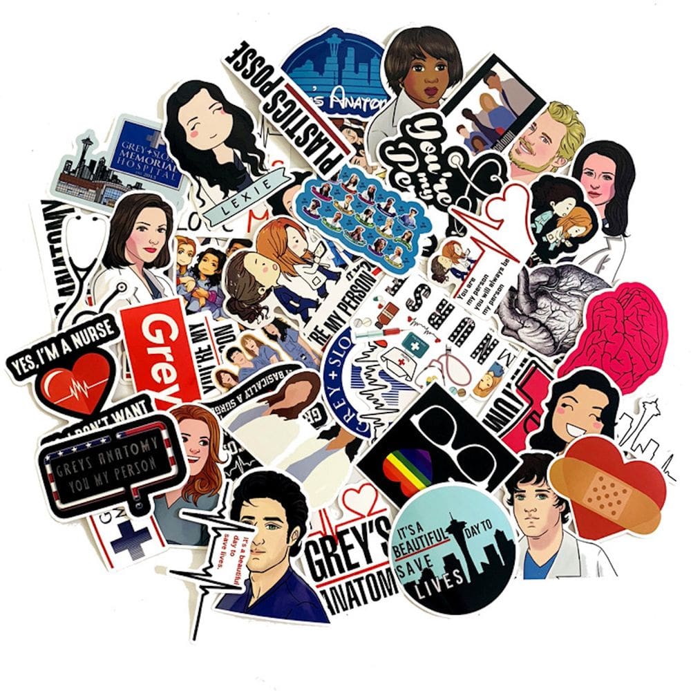 Adesivos Internys Anime, vinil impermeável, pacote de 50 unidades