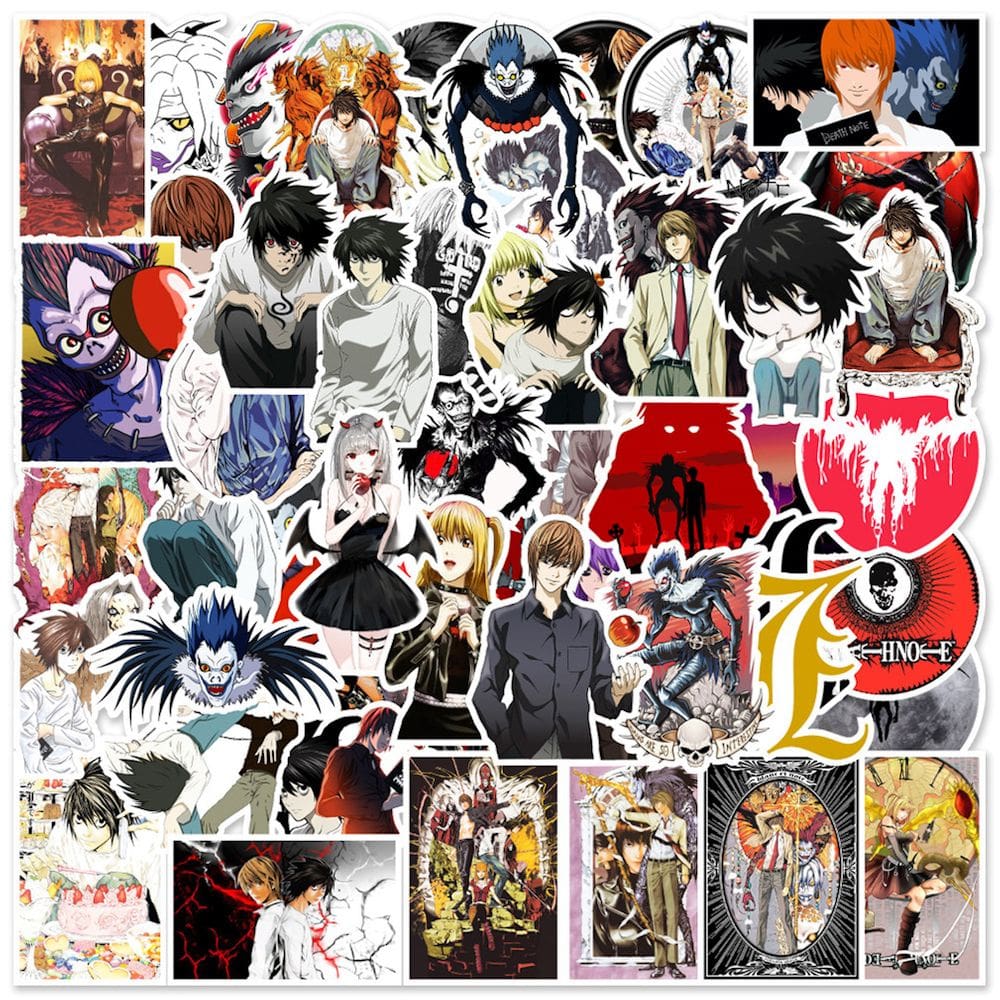 Adesivos Death Note Anime, pacote de 50 unidades, 4-8 cm