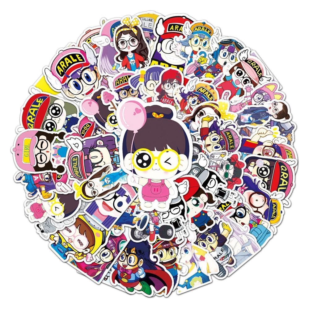 Pacote de adesivos Slumps Arale Anime Waterproof Vinyl 50 unidades