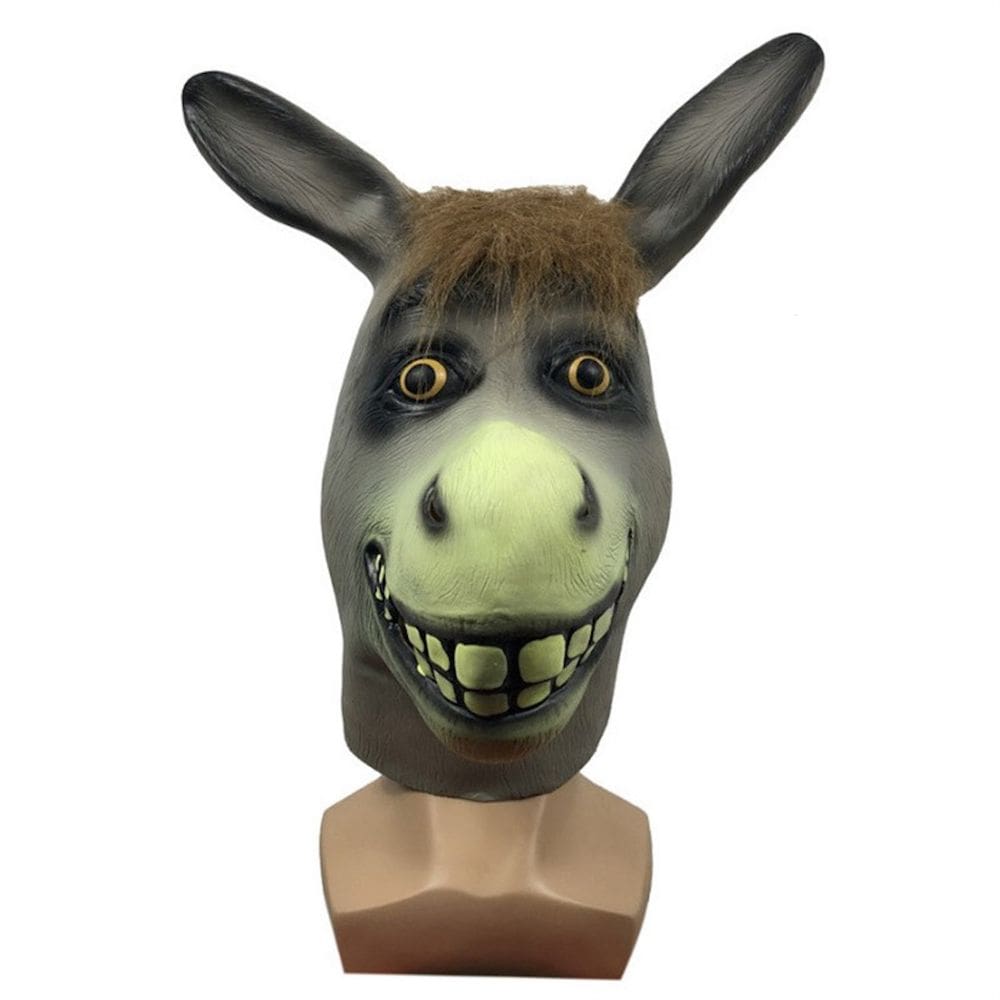 Máscara facial completa Donkey Shreks Latex Party Cosplay