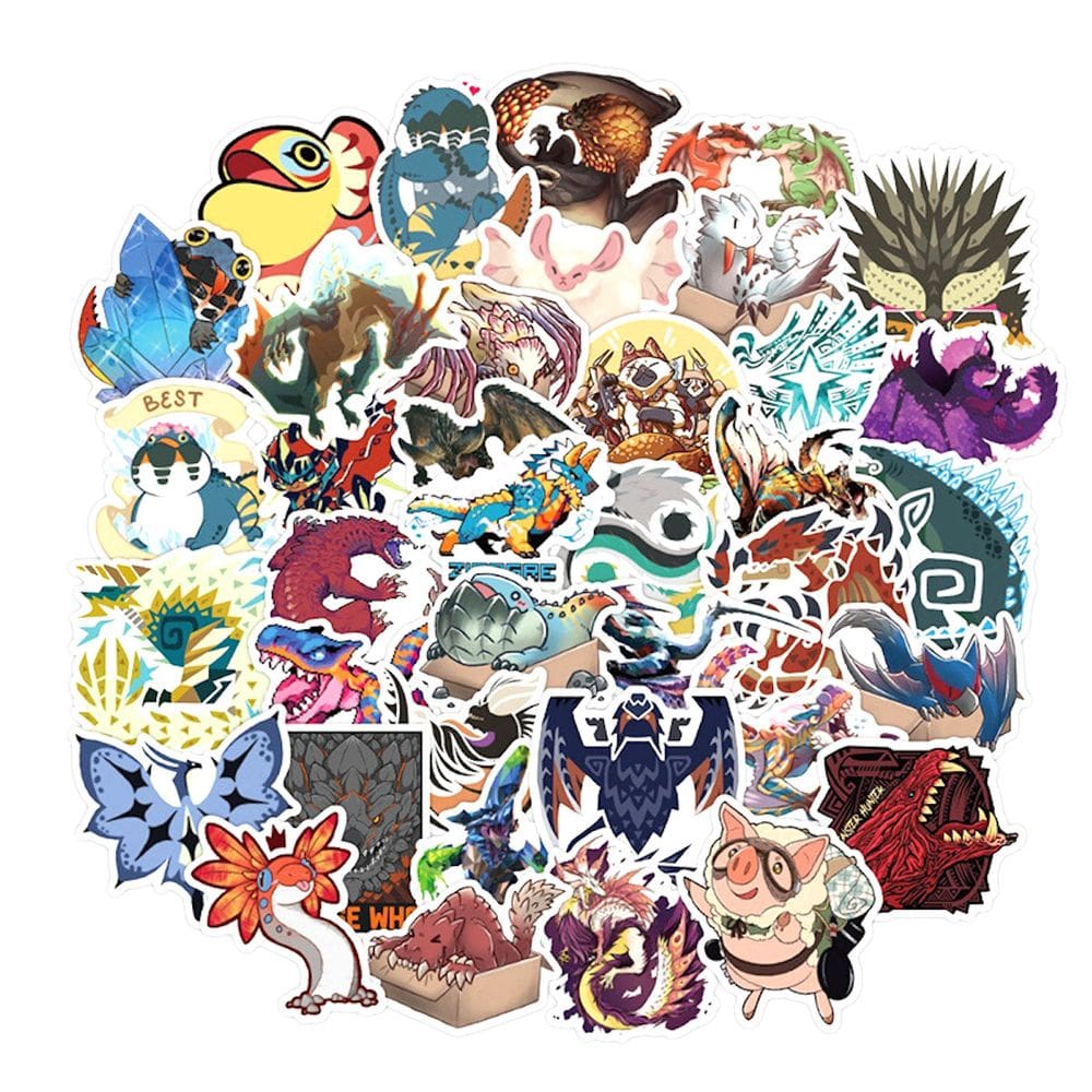 Adesivos Monsters Hunters Anime em vinil impermeável 50 unidades