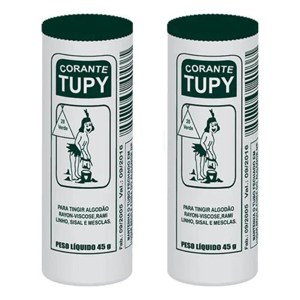 2X Kit Com 2 Unidades Corante Para Roupa E Tecido Verde 28