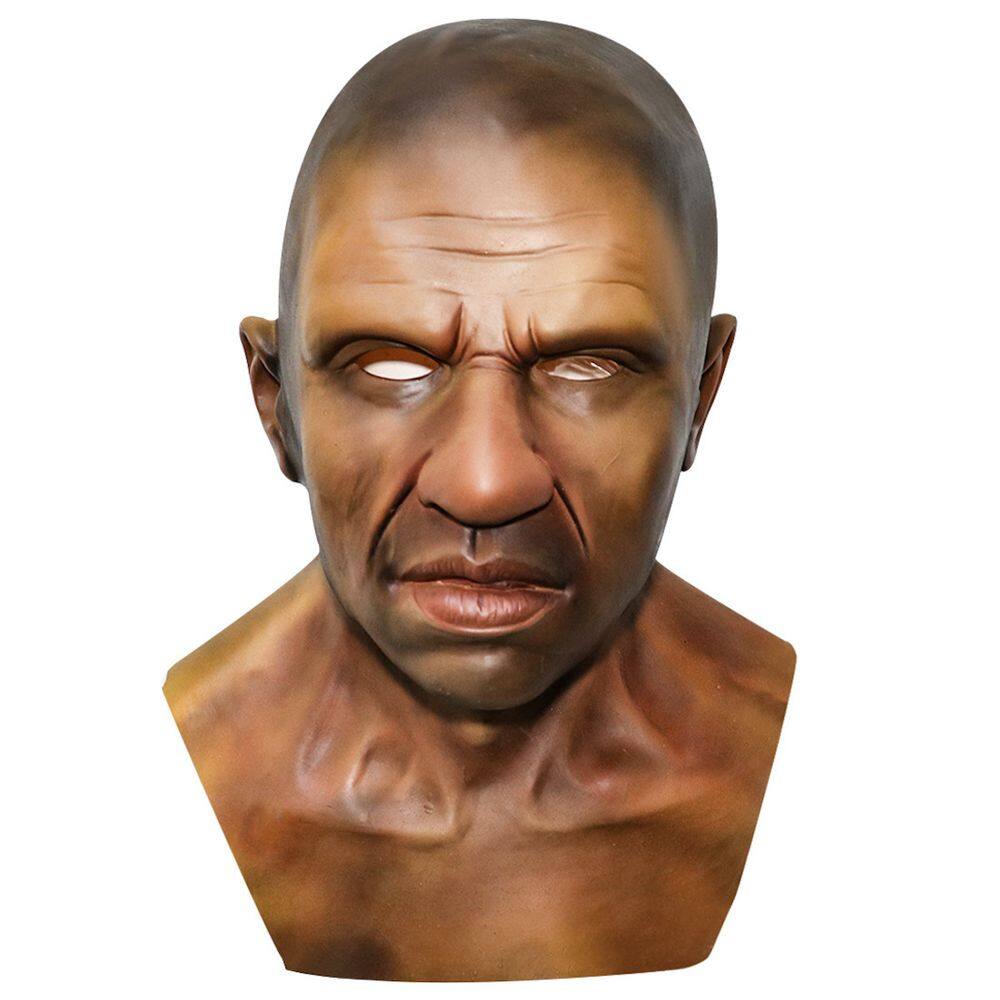 Mask Old Man Headgear, traje assustador de cosplay de látex de rosto inteiro