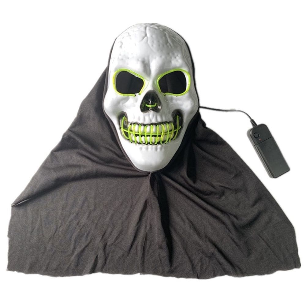 Máscara LED Luminous Horror Skeleton Full Face Cover Traje