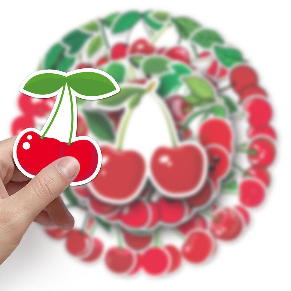 Adesivos Cherry Fruit Anime Cartoon 50 unidades de PVC impermeável