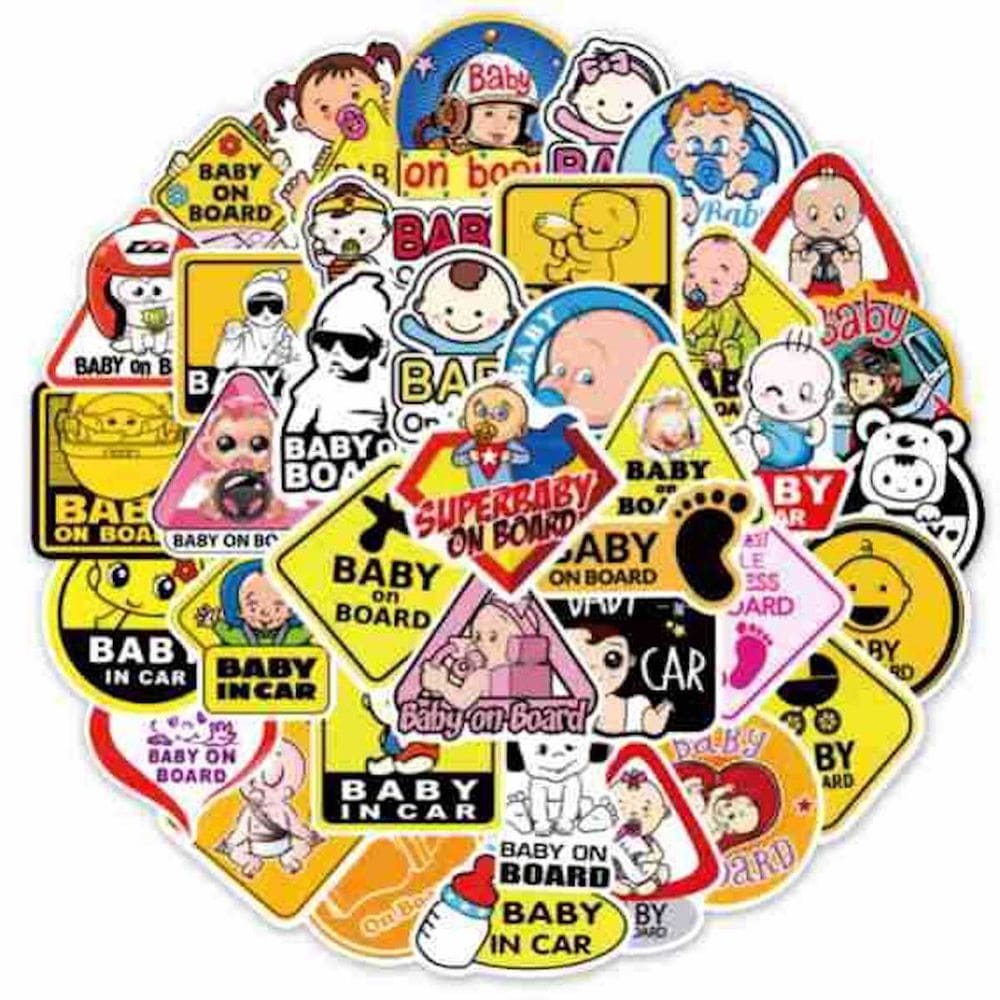 Adesivos Baby Warning Anime Cartoon 50 unidades de PVC impermeável