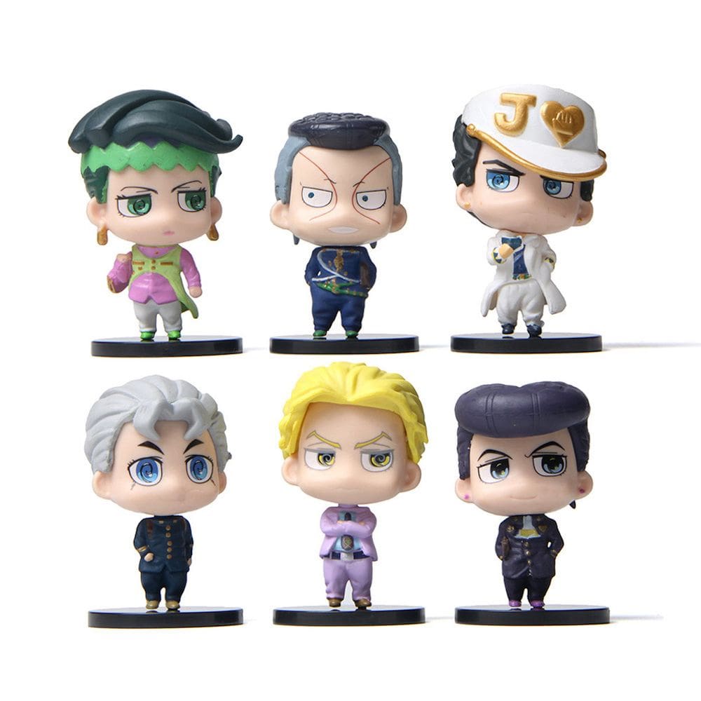 Coleção de brinquedos de figuras de anime Jojos Bizarre Adventure 6 unidades