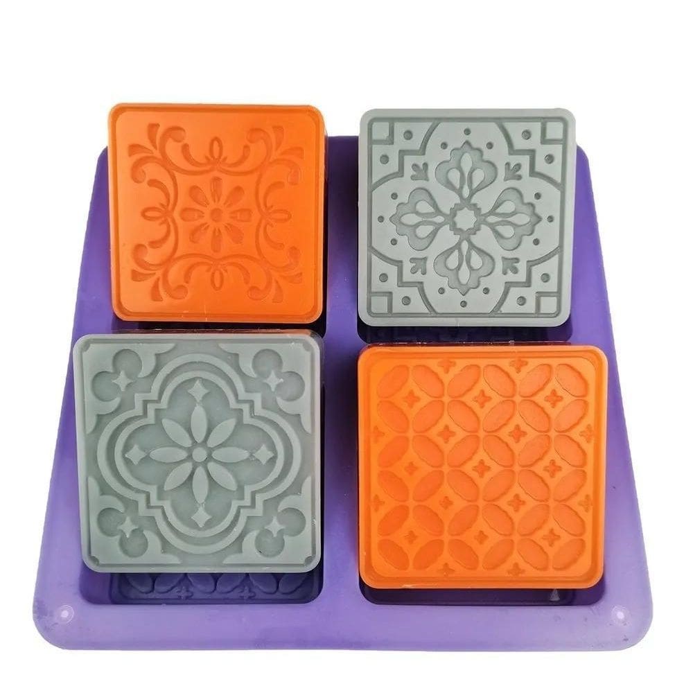 2X Forma Quadrada Silicone Sabonete Saboaria Artesanal Arabe
