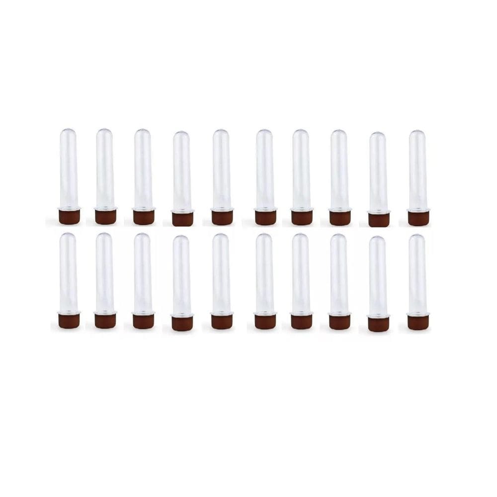 Kit 30 Un Tubete Acrílico Com Tampa Marrom 12Cm Para Festas
