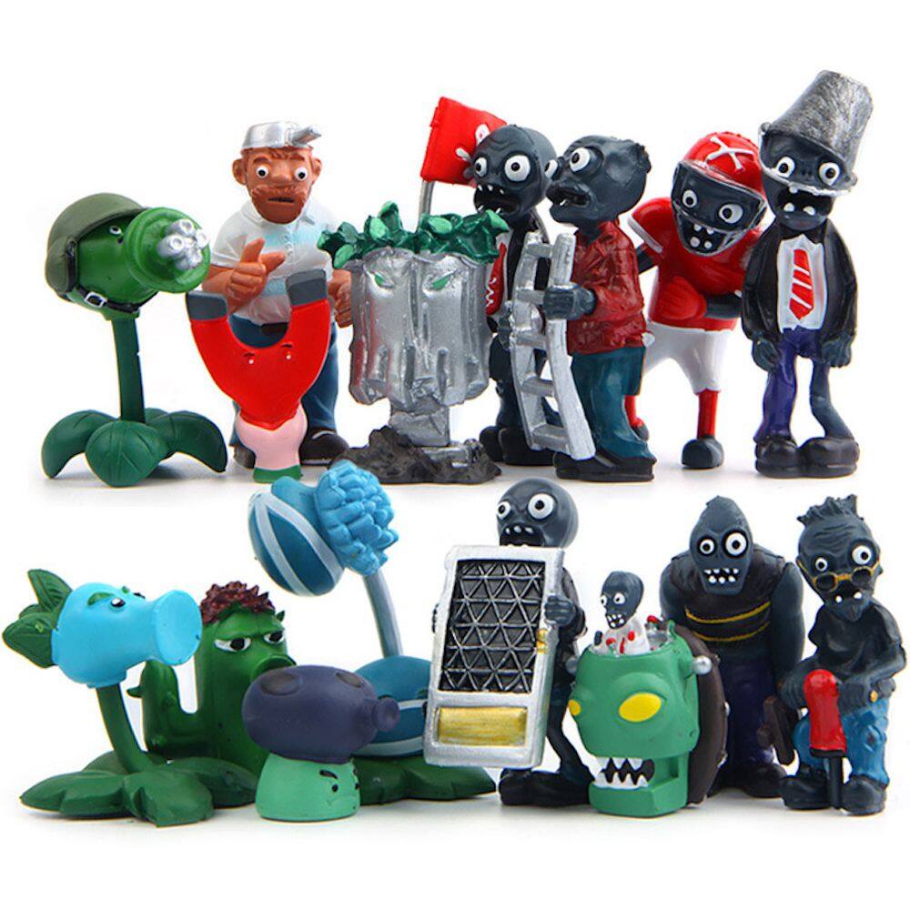 Coleção de brinquedos de figuras de anime Plants Zombies, modelo de 16 unidades