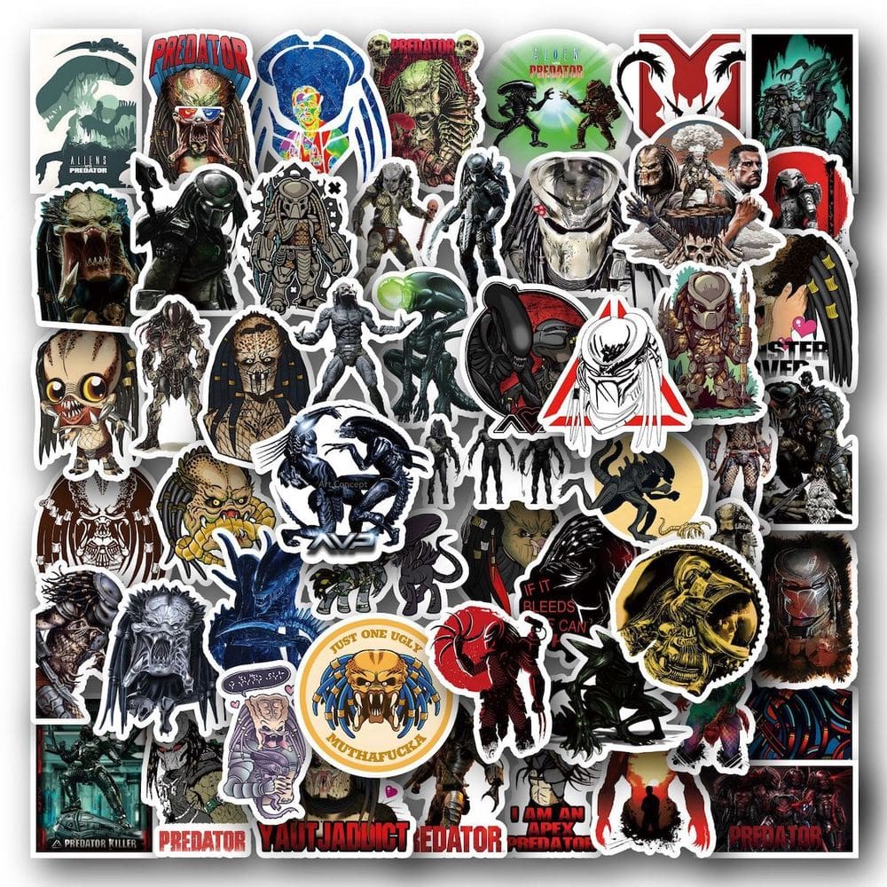 Adesivos Predatorss Aliens Anime 50 unidades de PVC impermeável