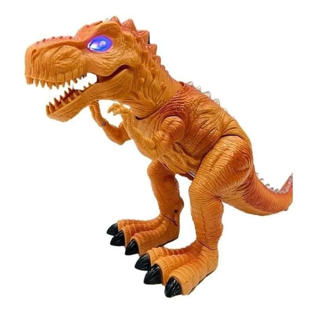 2X Tiranossauro Rex Grande Solta Fumaça Caminha Luzes Led E