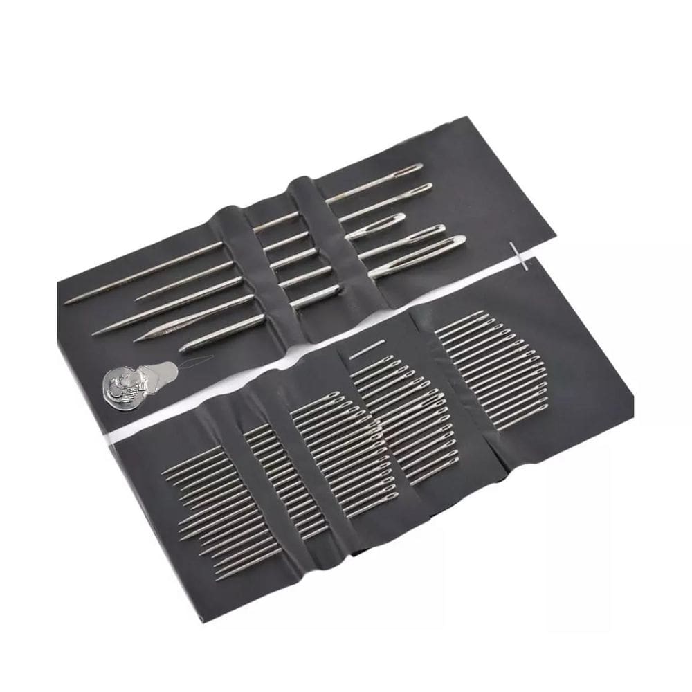 Kit 60 Pçs Agulhas Costura Em Inox Vários Tamanhos