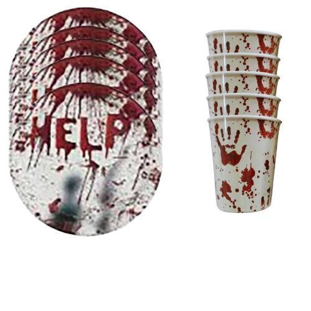 Kit 40 Pratos Copos Papel Guardanapos Halloween Help Festa