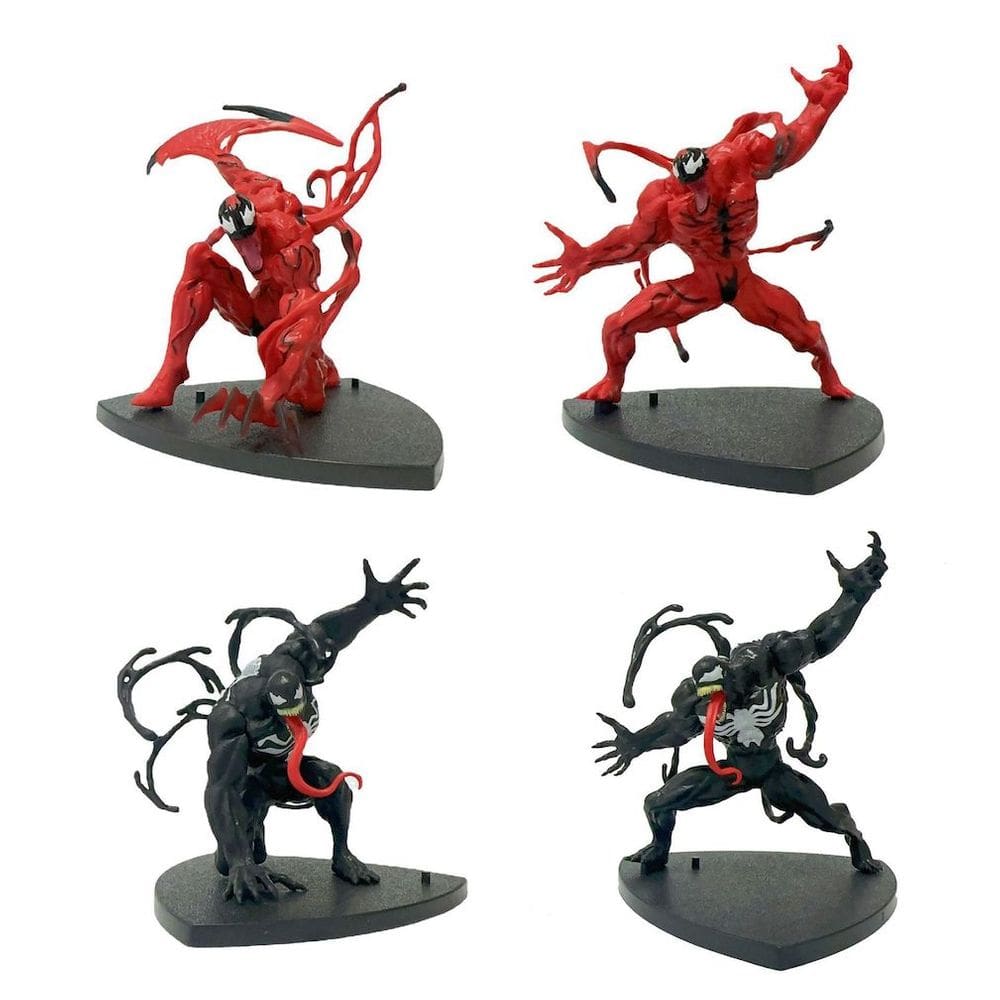 Coleção de brinquedos de figuras de anime, decoração de modelos, 4 peças Venoms