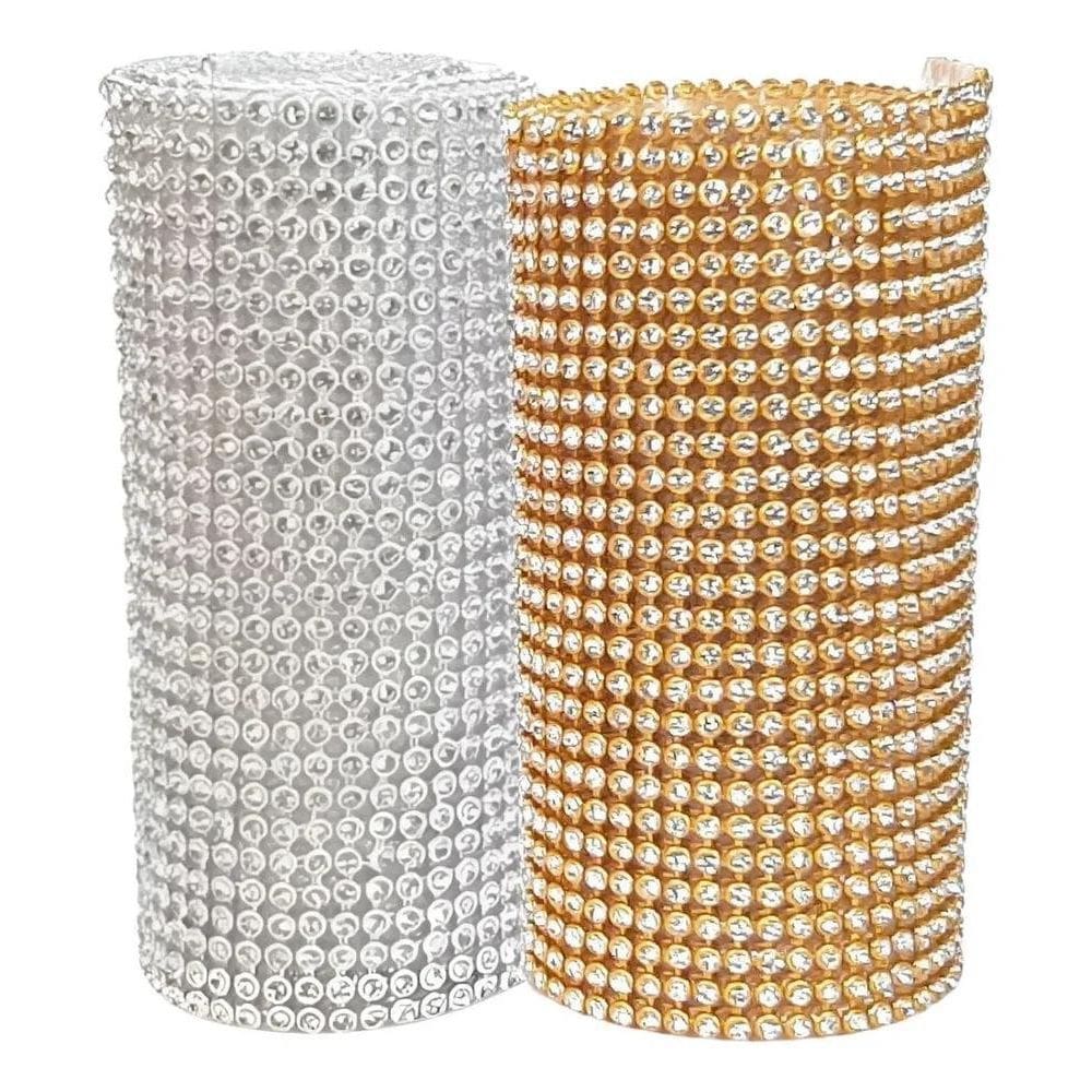 2X Manta De Strass Alto Brilho 40 Fileiras X 45Cm - Escolha