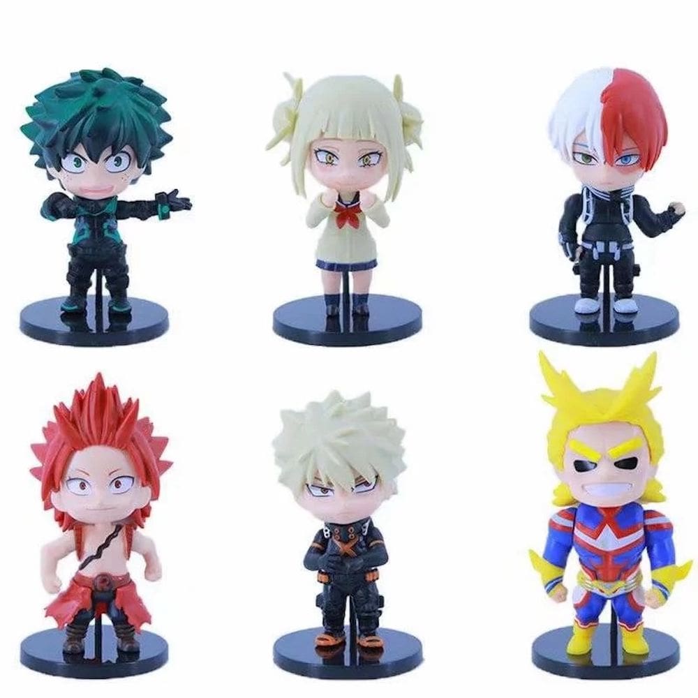 Coleção de brinquedos de figuras de anime My Heros Academias 6 unidades