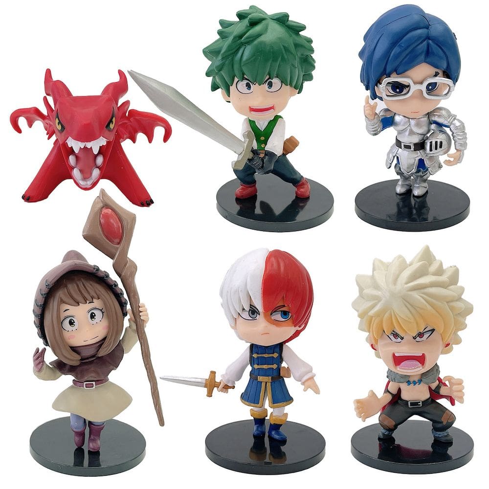 Coleção de brinquedos de figuras My Heros Academias Anime 6 unidades de 10 cm