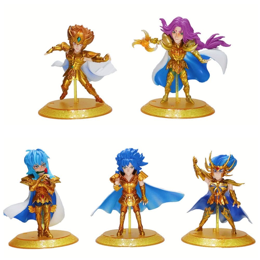 Coleção Figure Toy Saint Seiya Anime, 5 unidades, modelo 10-11 cm