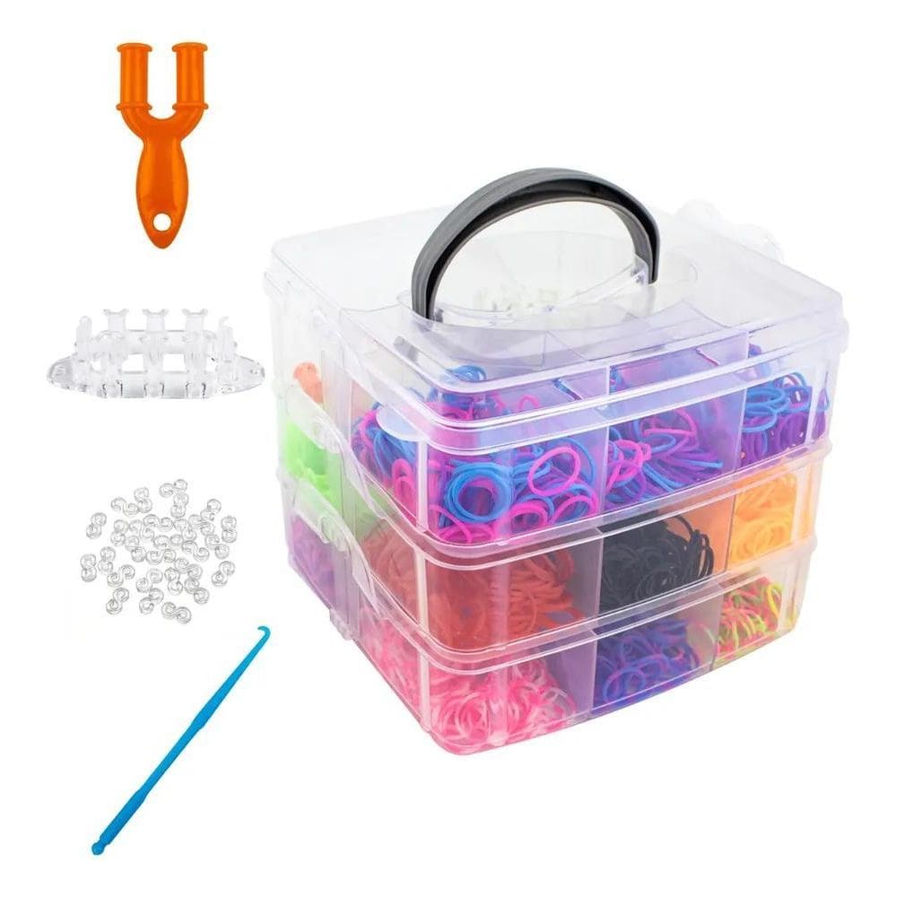 2X Kit Fabrica Maleta De Elásticos Pulseiras Loom Band Infan